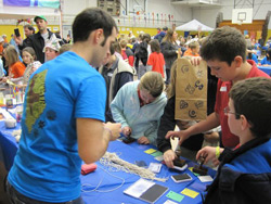A busy activity table at the Lotus Blossoms Bazaar