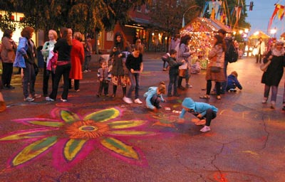 Chalk art in the Lotus Arts Village
