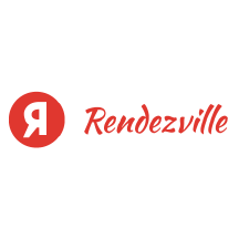 rendezville red text web square