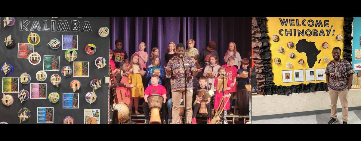 Photos of Kalimbas made by kids at Grandview Elementary. Photo of Chinobay.