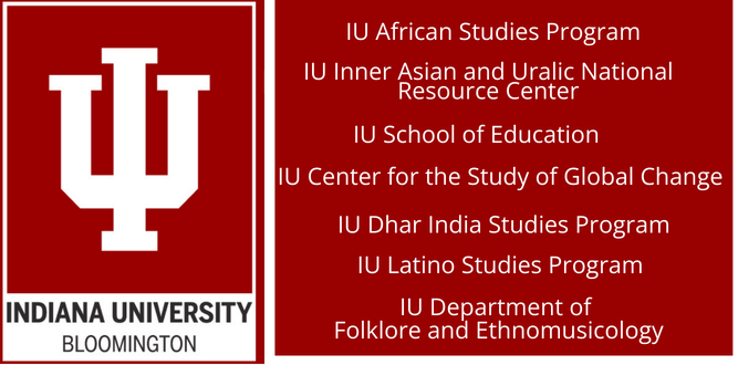 2025 Bazaar Sponsor Poster IU African Studies Program, IU Center for the Study of Global Change, IU Folklore, IU Institute for European Studies, IU Kelly School of Business, IU Latino Studies Program, IU School of Education